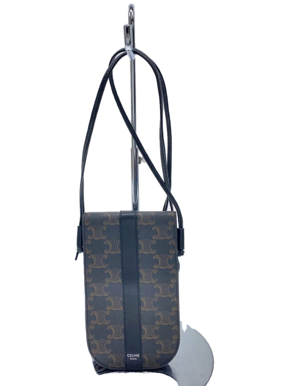 Celine Trinoff Mobile Pouch Clutch Shoulder bag Vinyl Brown All over